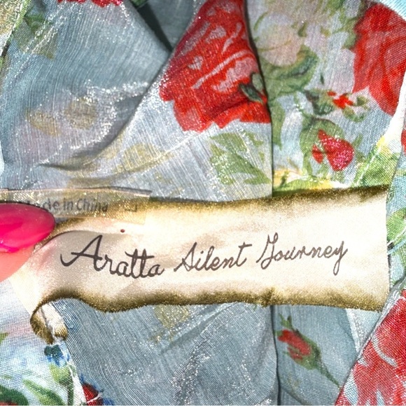 Aratta Silent Journey Floral Tunic Dress Lace-Up Back Boho Cottagecore - Picture 10 of 13